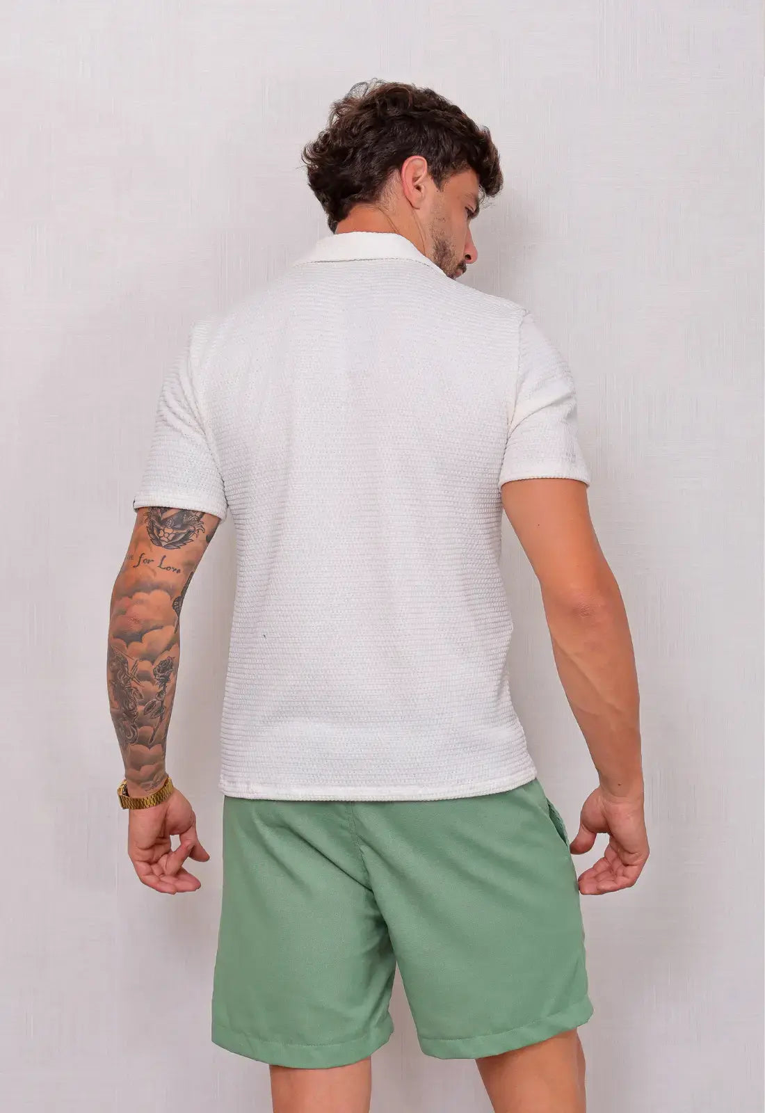 Camisa Masculina Tricot Touch Branca – versátil do casual ao social | CW Store