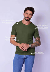 Camiseta Masculina Tricot Verde – tricô premium com elastano | CW Store