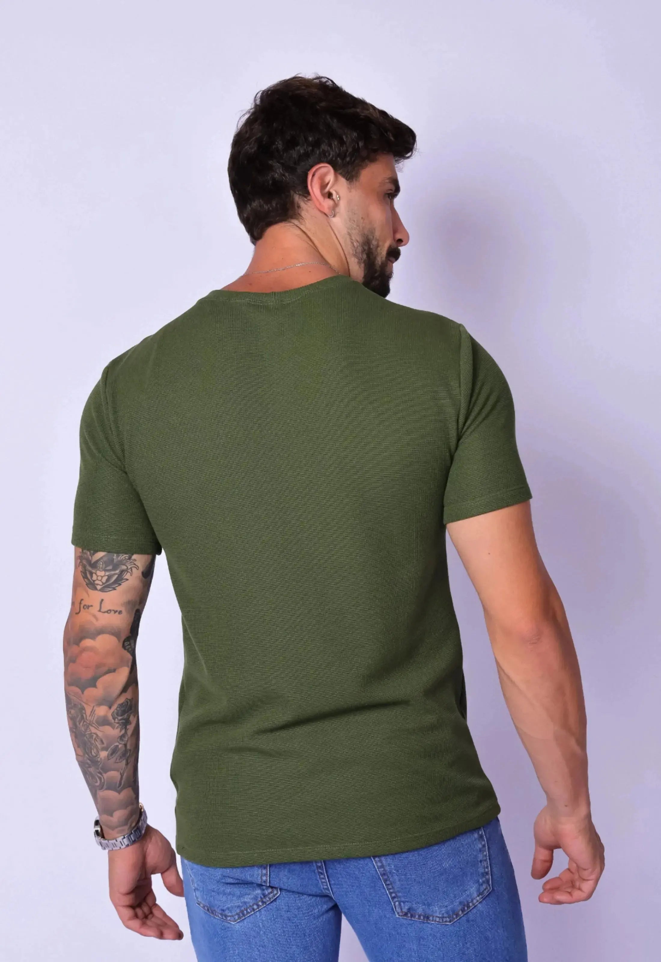 Camiseta Masculina Tricot Verde – moda masculina premium | CW Store