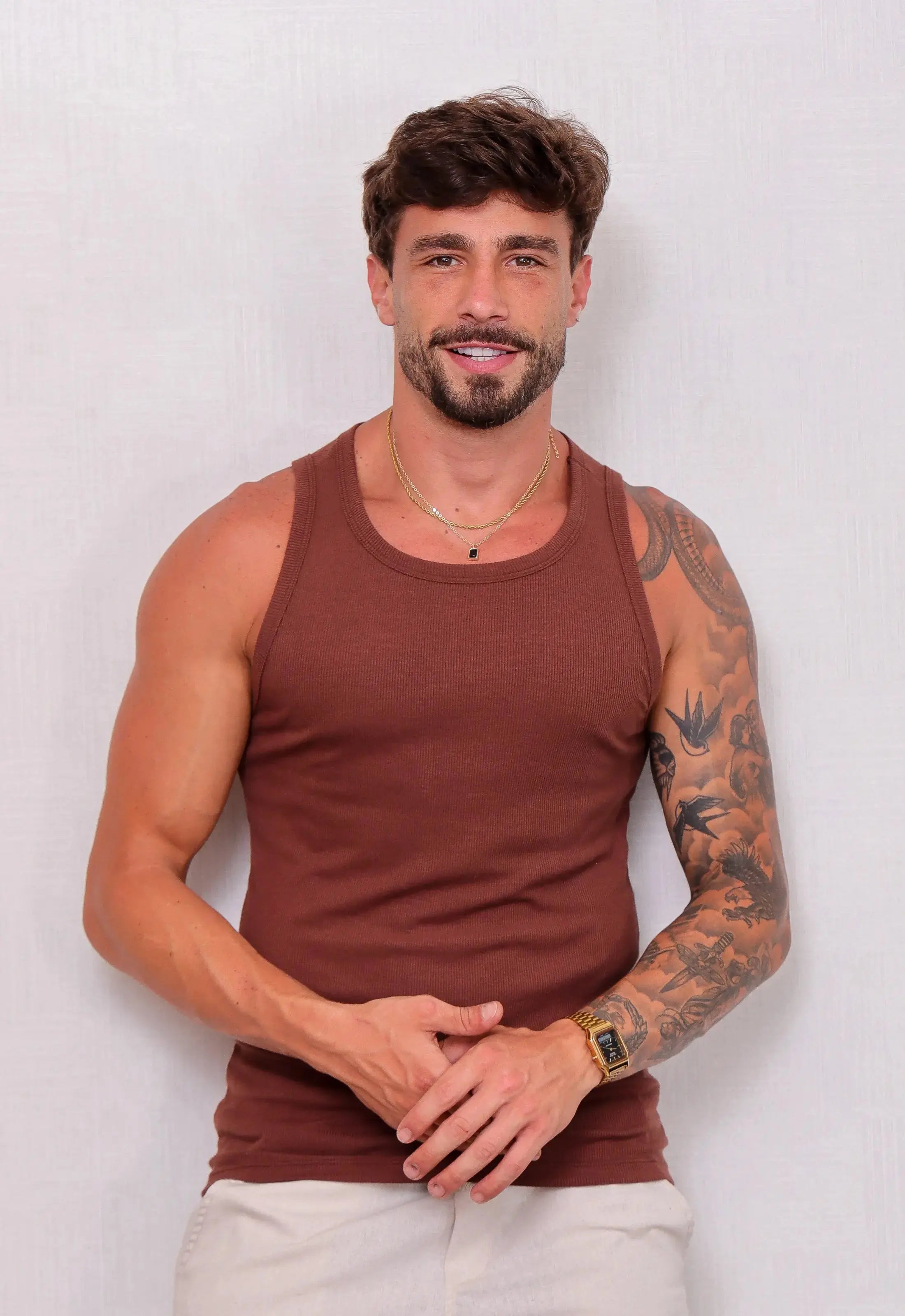 Camiseta Regata Americana Masculina Marrom | CW Store