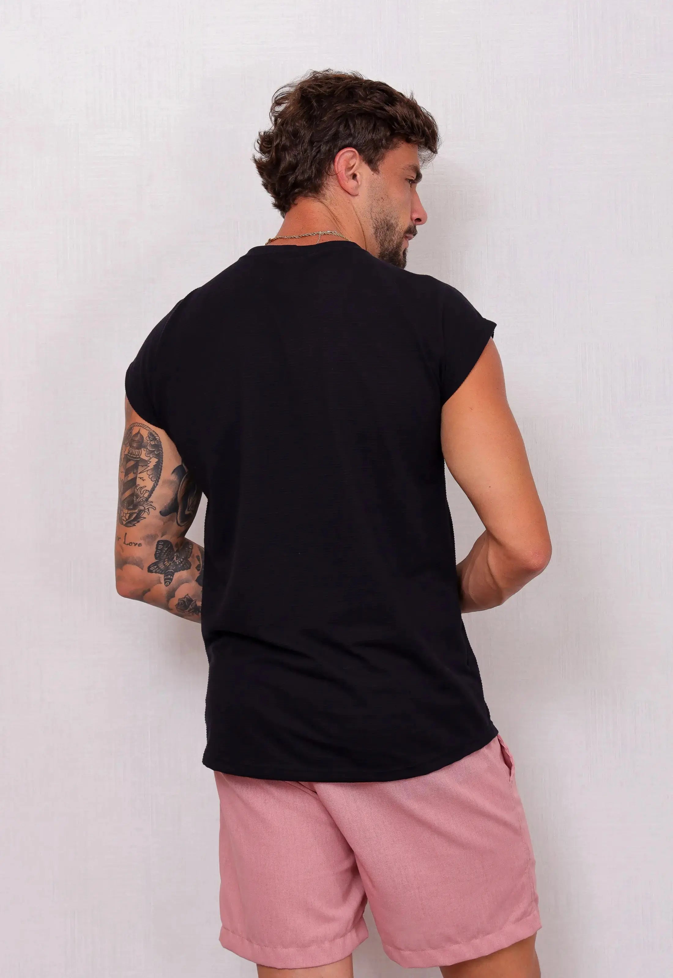 Camiseta Regata Tricot Masculina Preta – ideal para o verão e looks casuais | CW Store