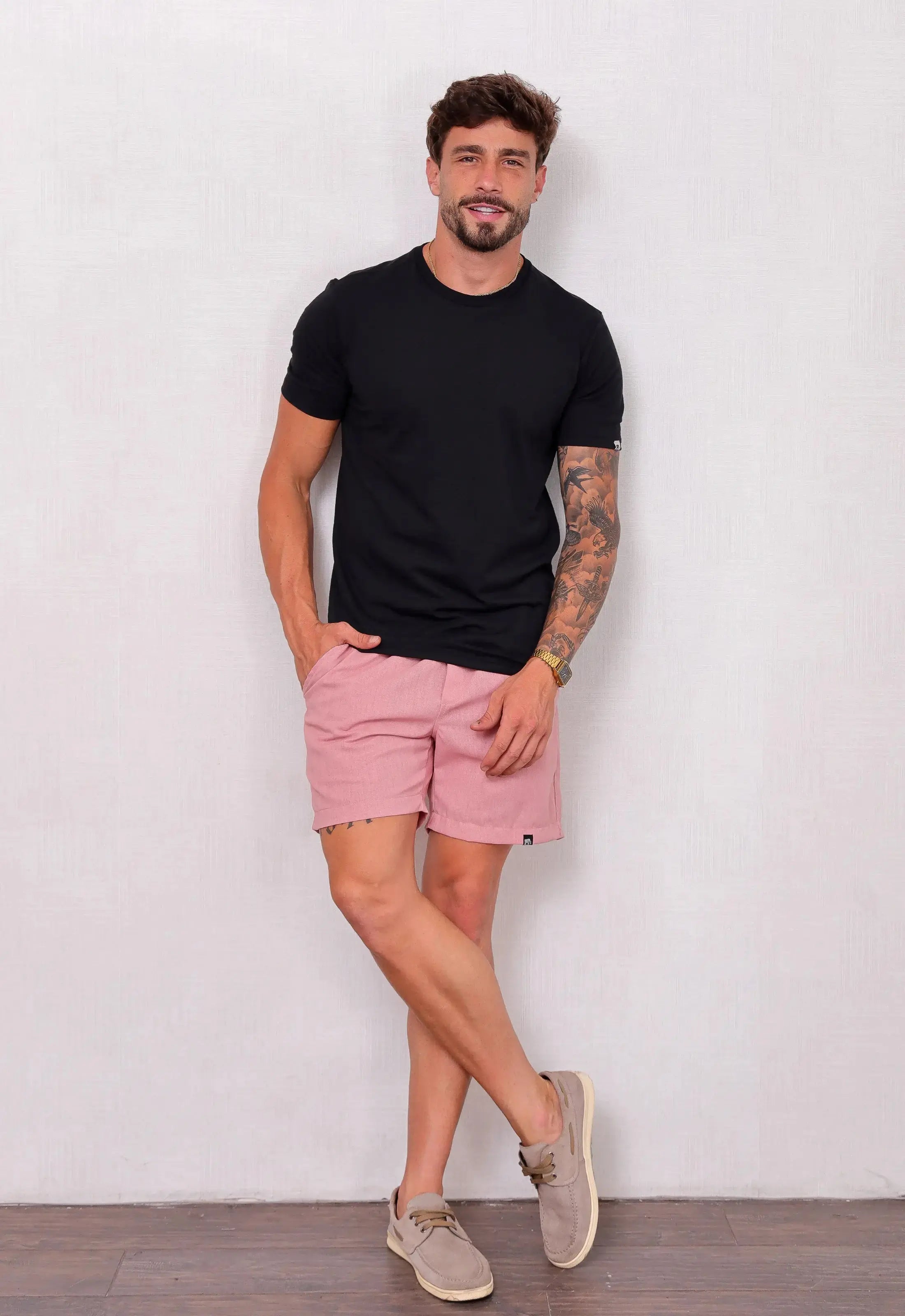 Camiseta Masculina Tricot Ponto Fino Preta – textura sofisticada que não amassa | CW Store