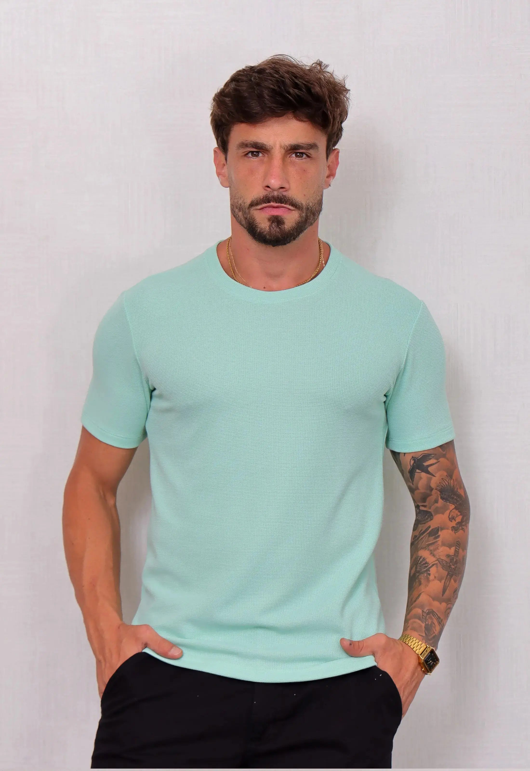 Camiseta Masculina Tricot Verde Claro | CW Store