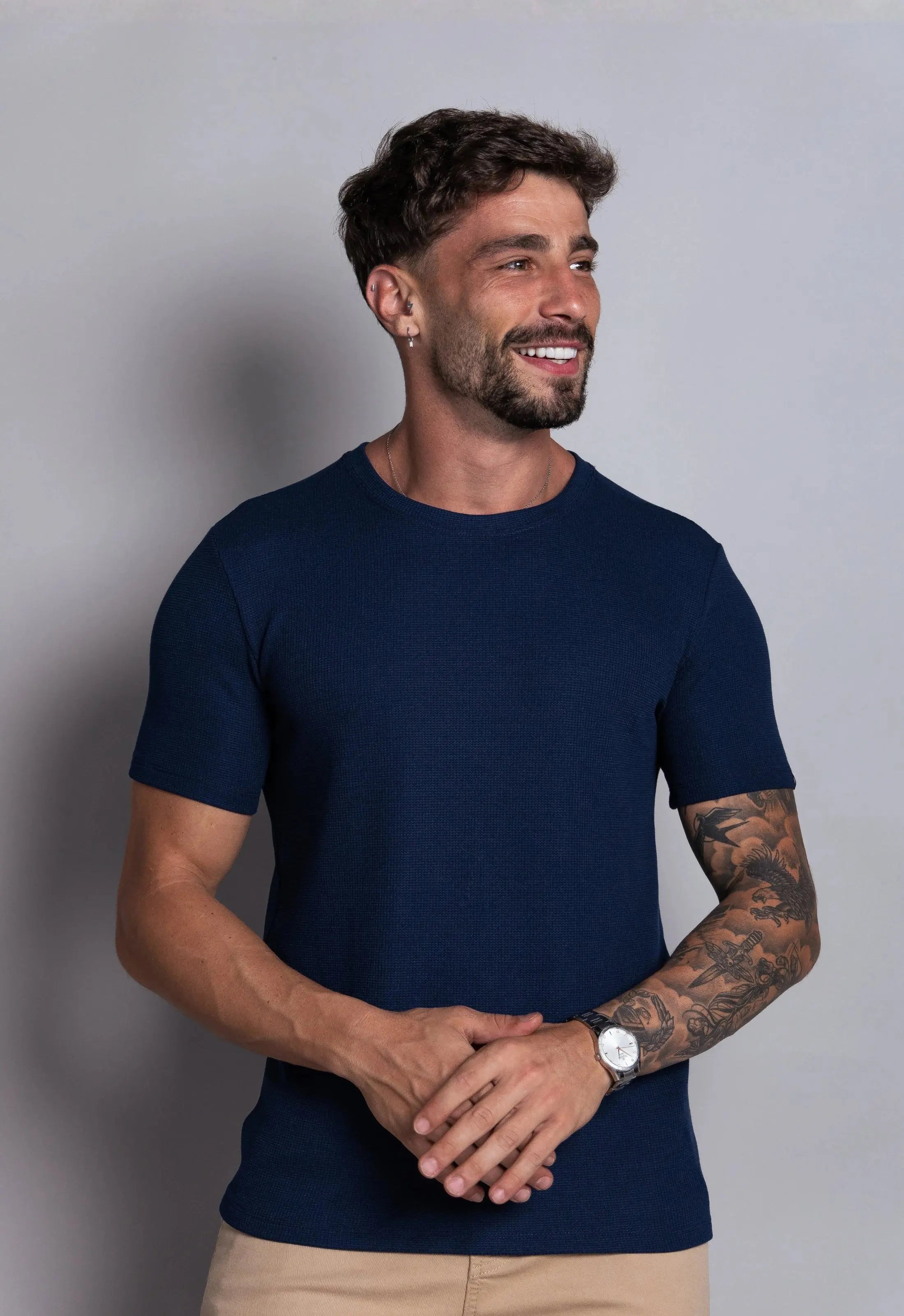 Camiseta Tricot Azul Marinho