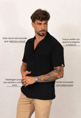 Camisa Masculina Tricot Touch Preta CW STORE