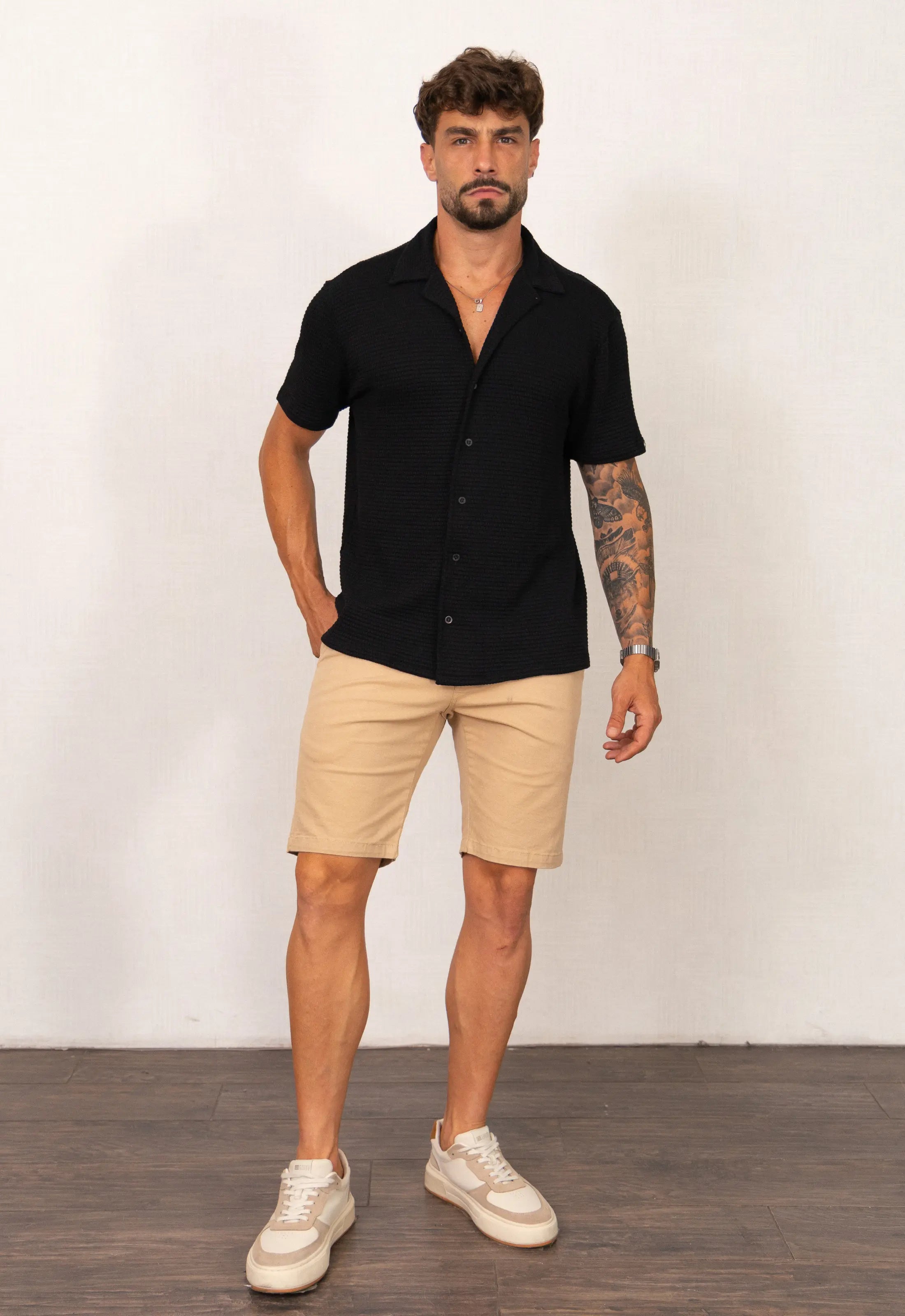 Camisa Masculina Tricot Touch Preta CW STORE