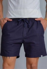 Shorts de Linho Masculino Marinho | CW Store