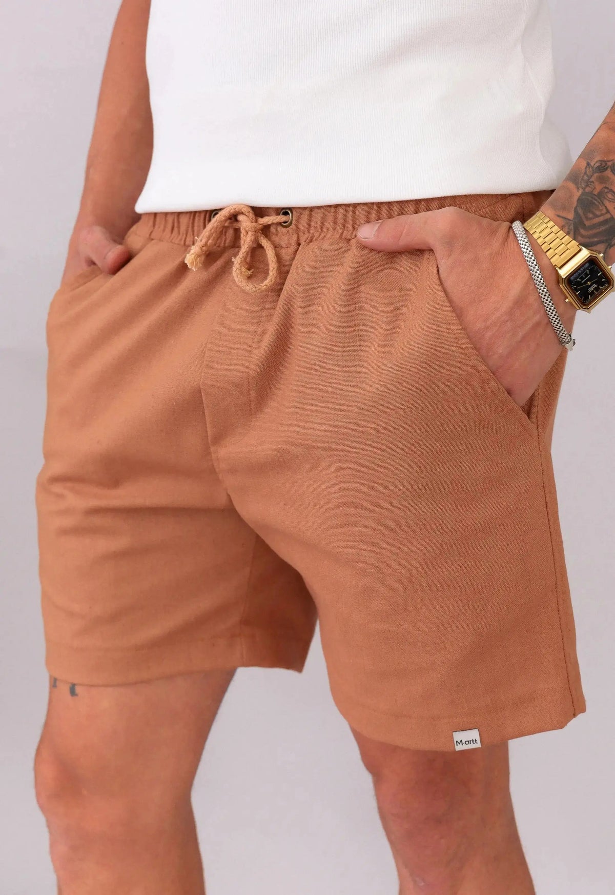 Shorts de Linho Masculino Terracota | CW Store