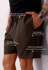 Shorts Masculino Microfibra Verde Escuro – tecido leve e confortável | CW Store