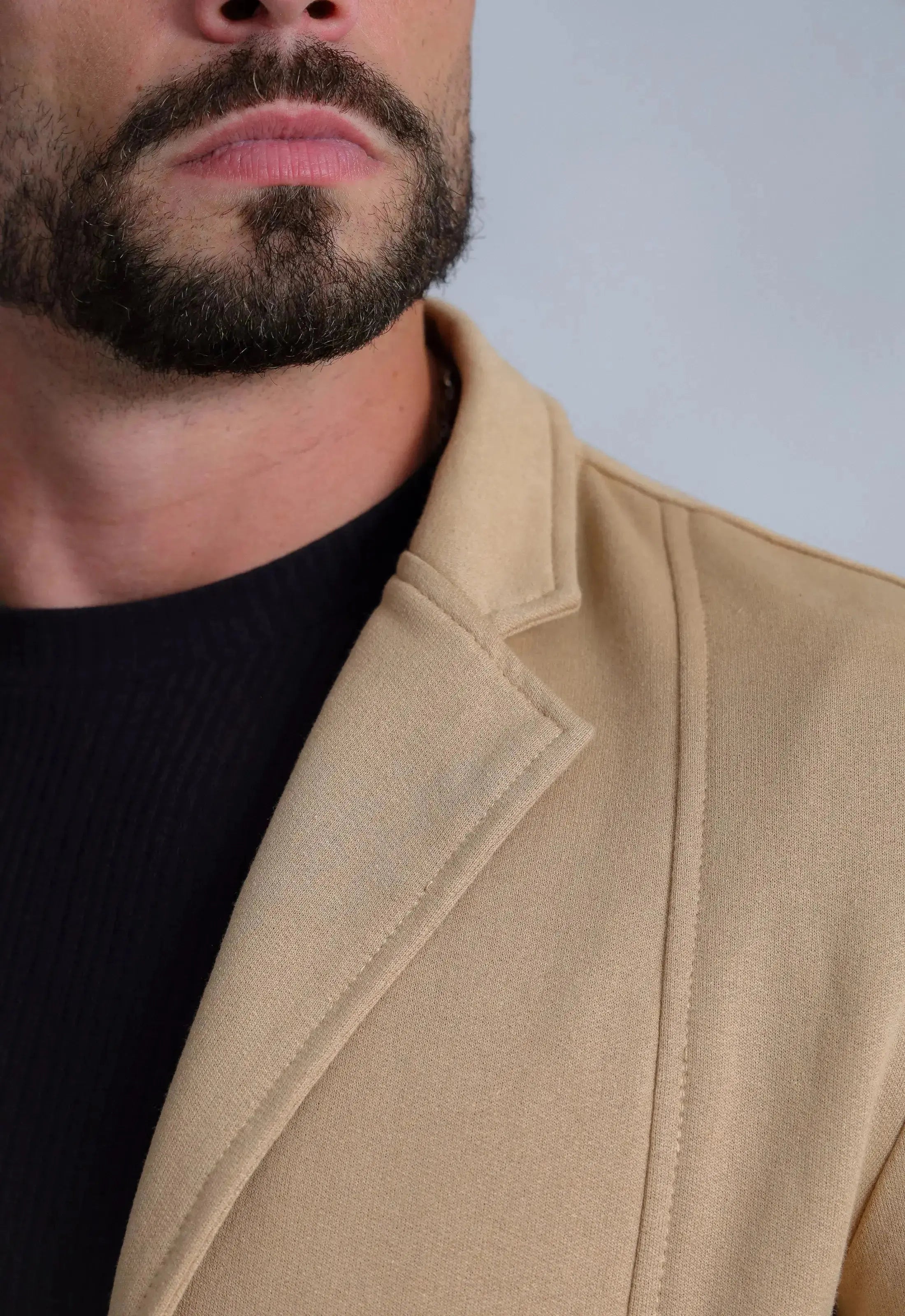 Sobretudo Slim Moletinho Masculino Bege – visual moderno e sofisticado | CW Store
