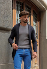 Sobretudo Slim Moletinho Masculino Preto – aquece com estilo no inverno | CW Store
